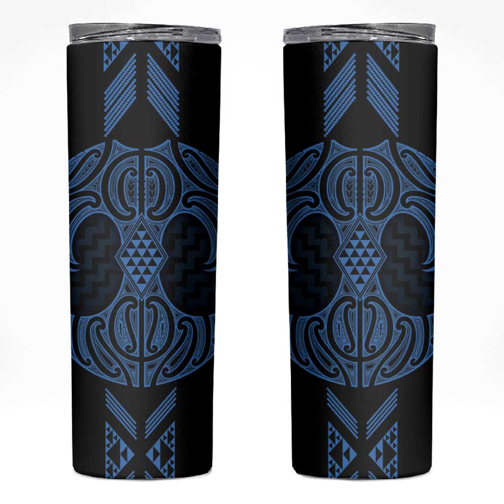 Kikorangi Maori Ta Moko Poutama Art Skinny Tumbler