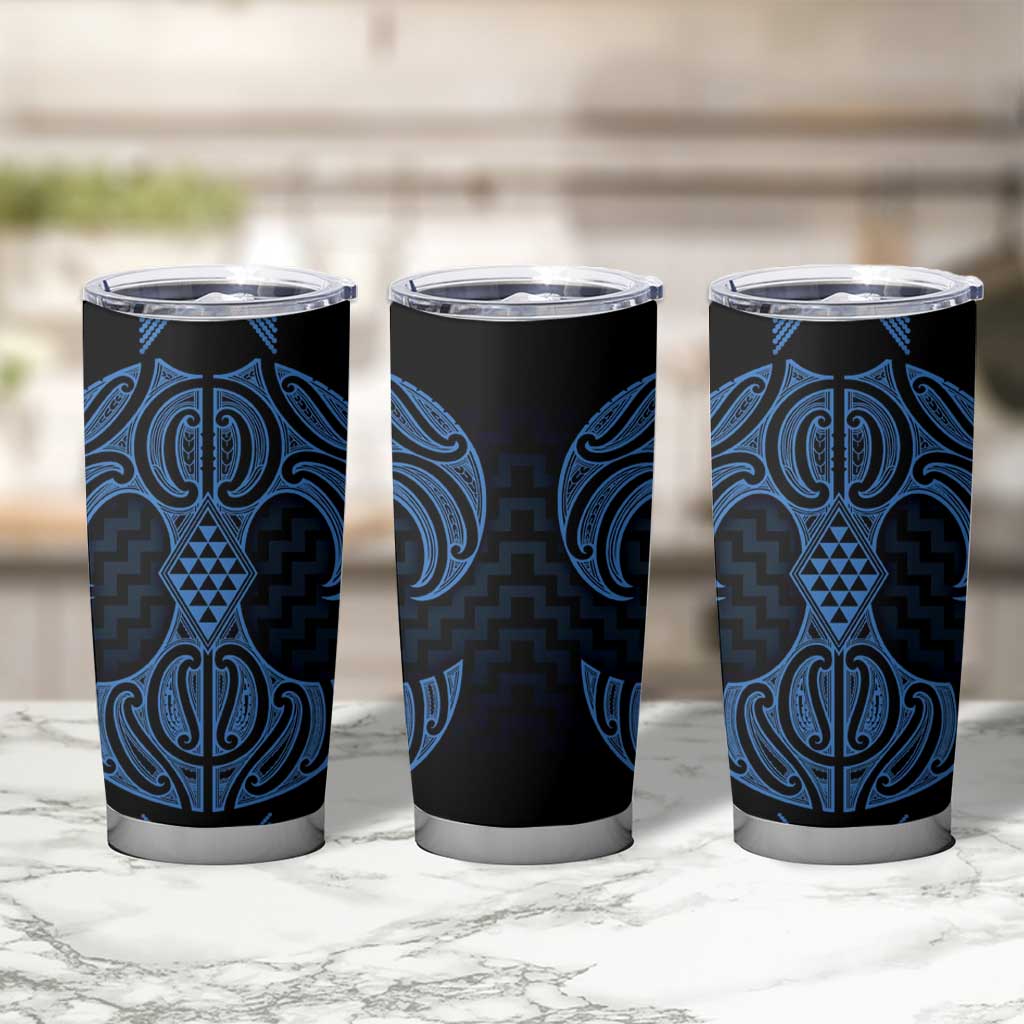 Kikorangi Maori Ta Moko Poutama Art Tumbler Cup