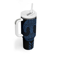 Kikorangi Maori Ta Moko Poutama Art Tumbler With Handle