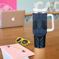 Kikorangi Maori Ta Moko Poutama Art Tumbler With Handle