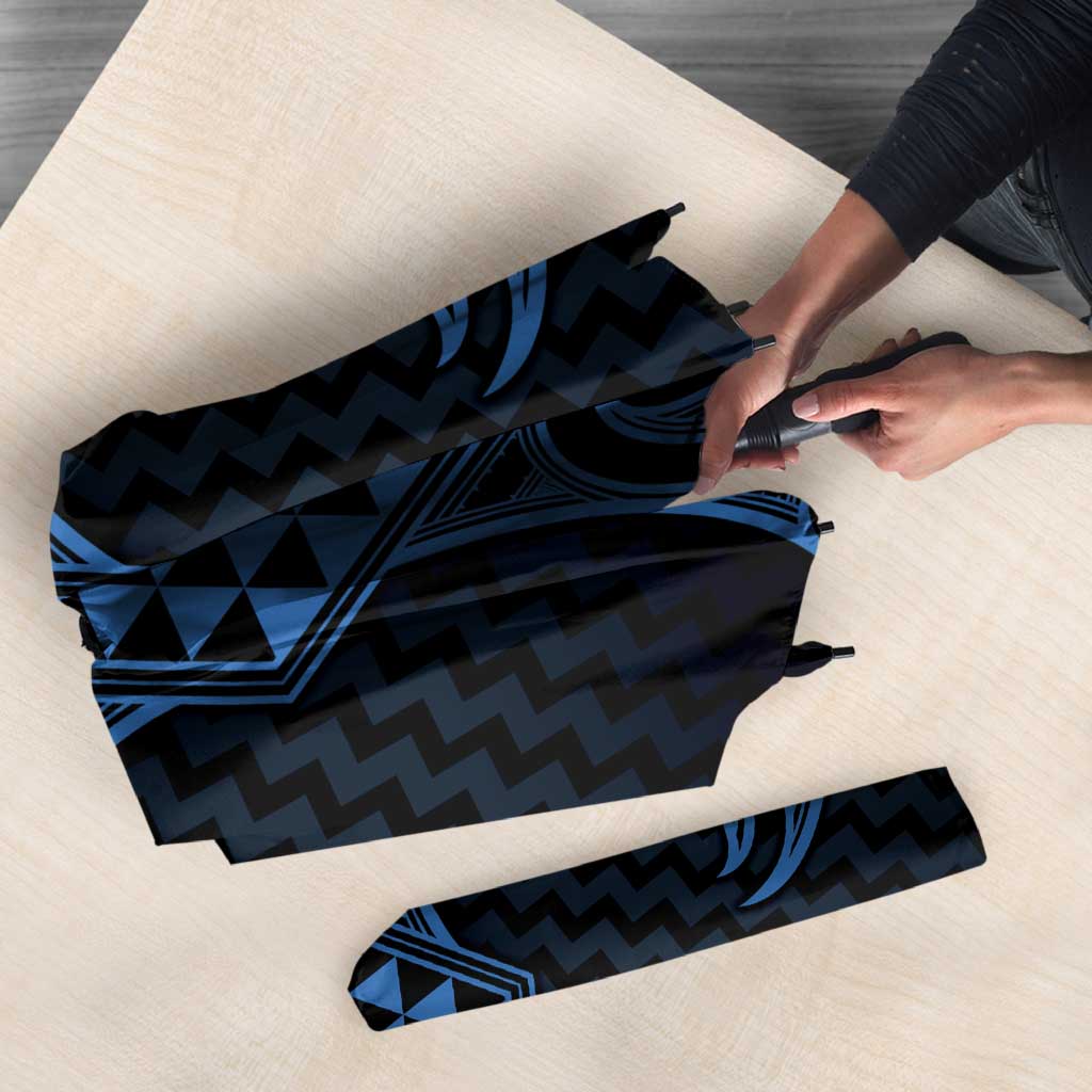 Kikorangi Maori Ta Moko Poutama Art Umbrella - Polynesian Pride