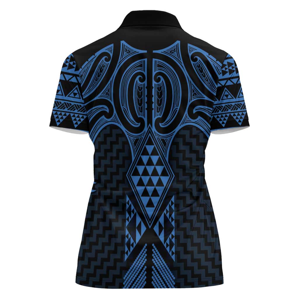 Kikorangi Maori Ta Moko Poutama Art Women Polo Shirt