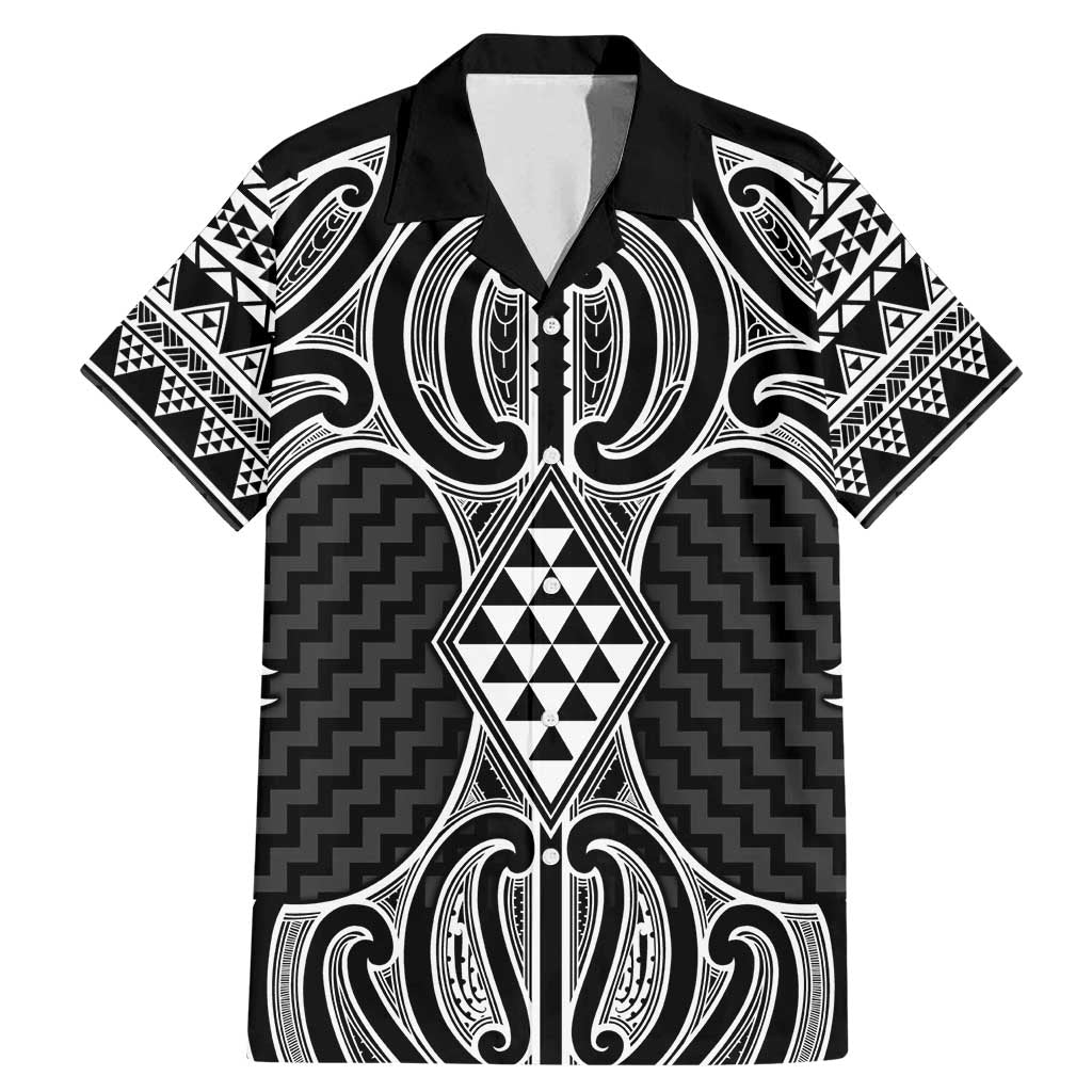 Ma Maori Ta Moko Poutama Art Family Matching Mermaid Dress and Hawaiian Shirt