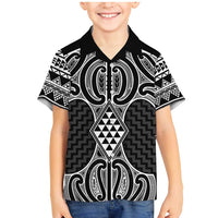Ma Maori Ta Moko Poutama Art Family Matching Mermaid Dress and Hawaiian Shirt