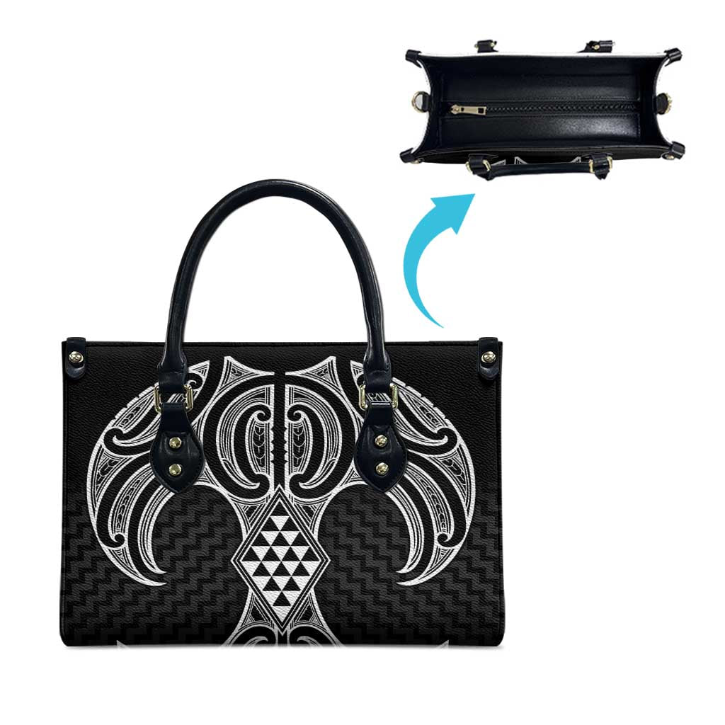 Ma Maori Ta Moko Poutama Art Leather Bag - Polynesian Pride