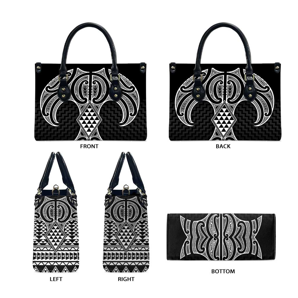 Ma Maori Ta Moko Poutama Art Leather Bag - Polynesian Pride