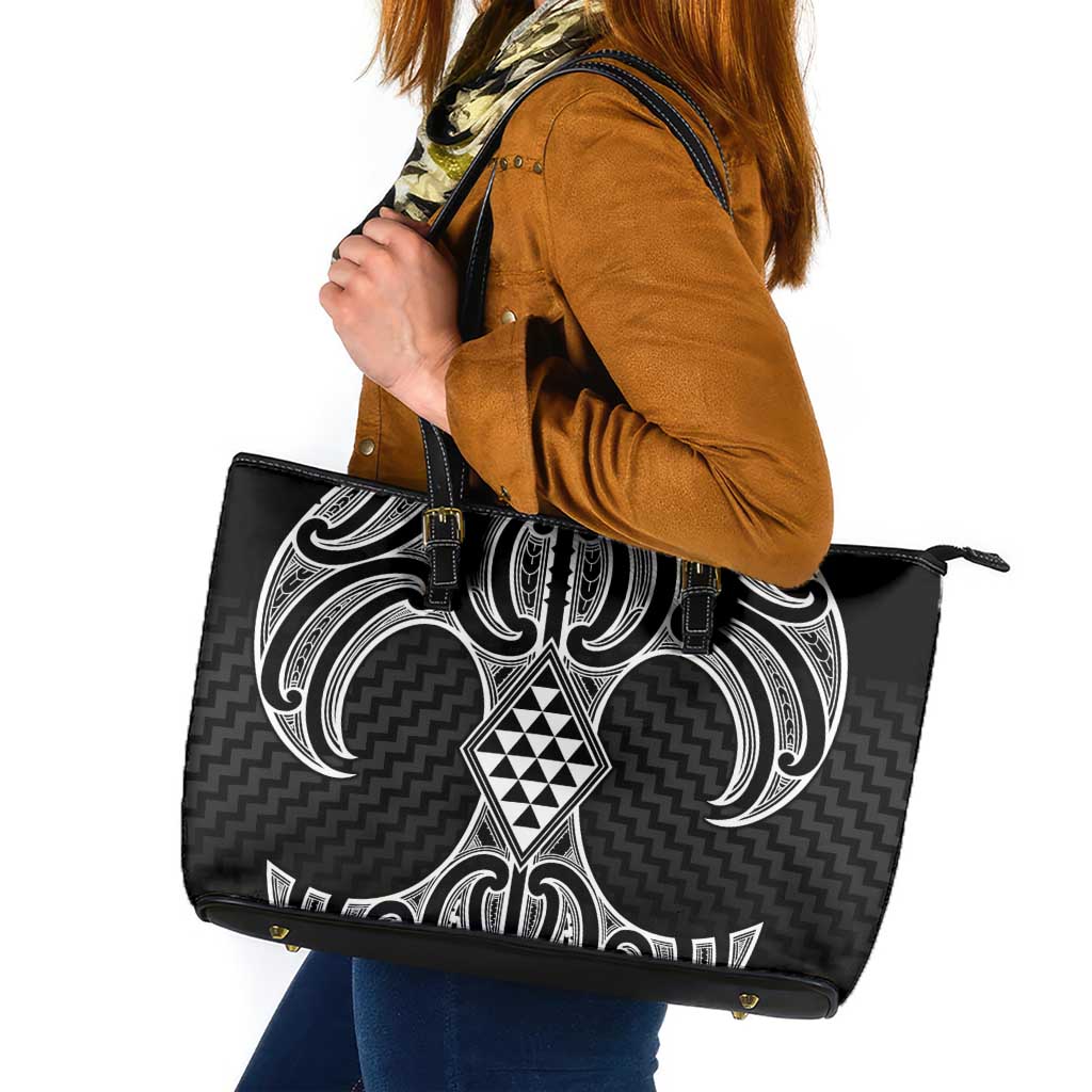 Ma Maori Ta Moko Poutama Art Leather Tote Bag
