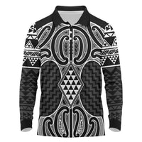Ma Maori Ta Moko Poutama Art Long Sleeve Polo Shirt