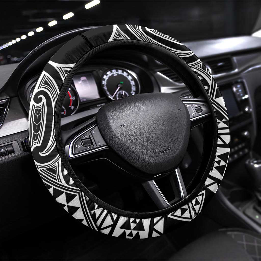 Ma Maori Ta Moko Poutama Art Steering Wheel Cover