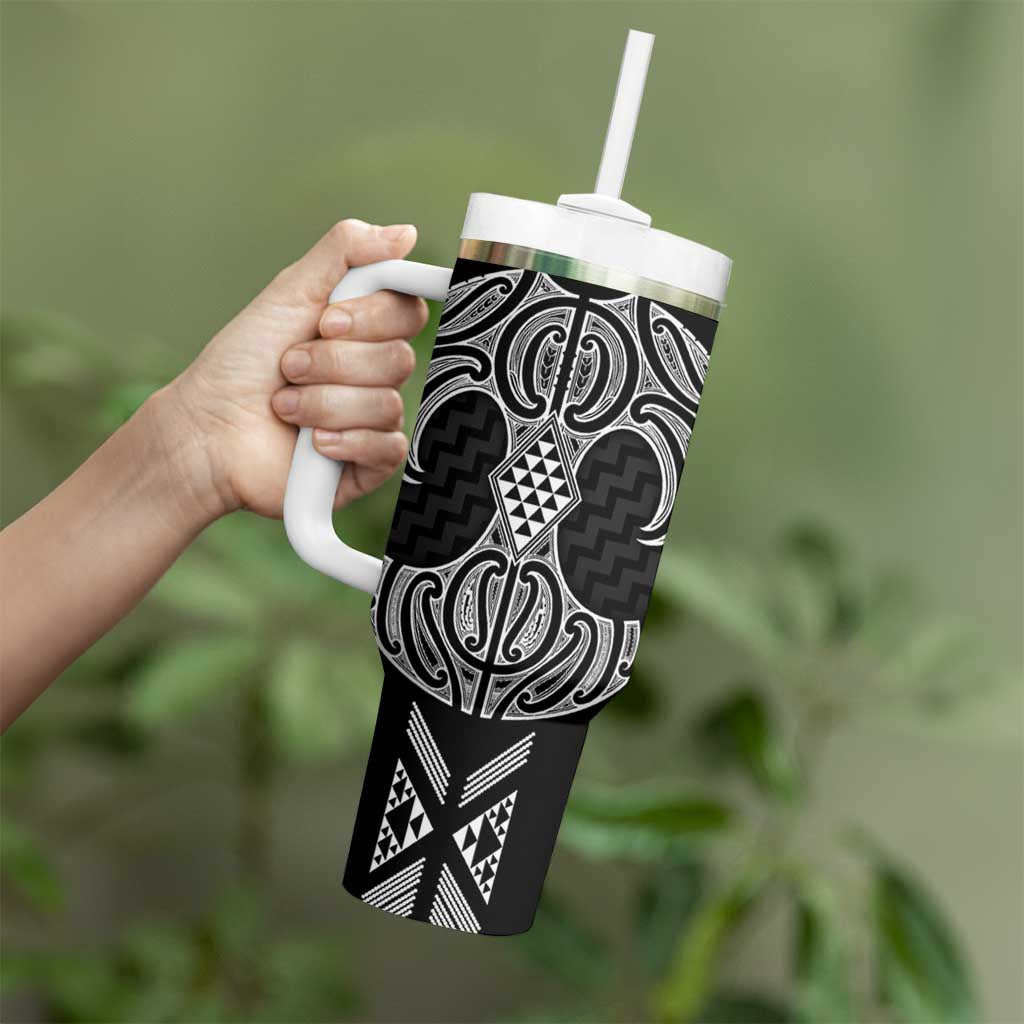 Ma Maori Ta Moko Poutama Art Tumbler With Handle