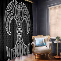 Ma Maori Ta Moko Poutama Art Window Curtain