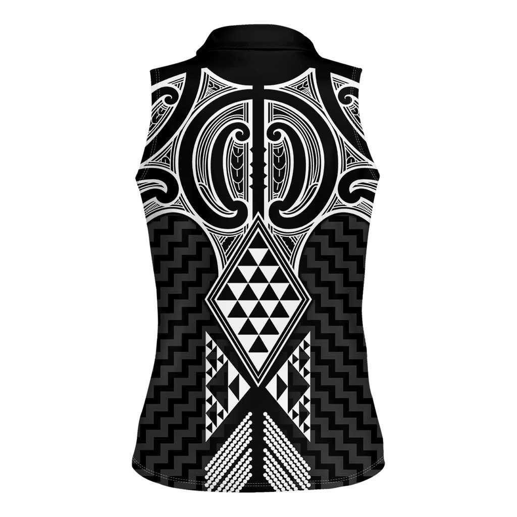 Ma Maori Ta Moko Poutama Art Women Sleeveless Polo Shirt