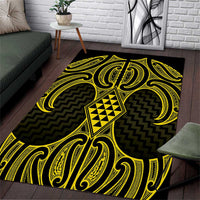 Mahi-dawg Maori Ta Moko Poutama Art Area Rug