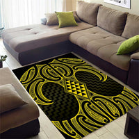 Mahi-dawg Maori Ta Moko Poutama Art Area Rug