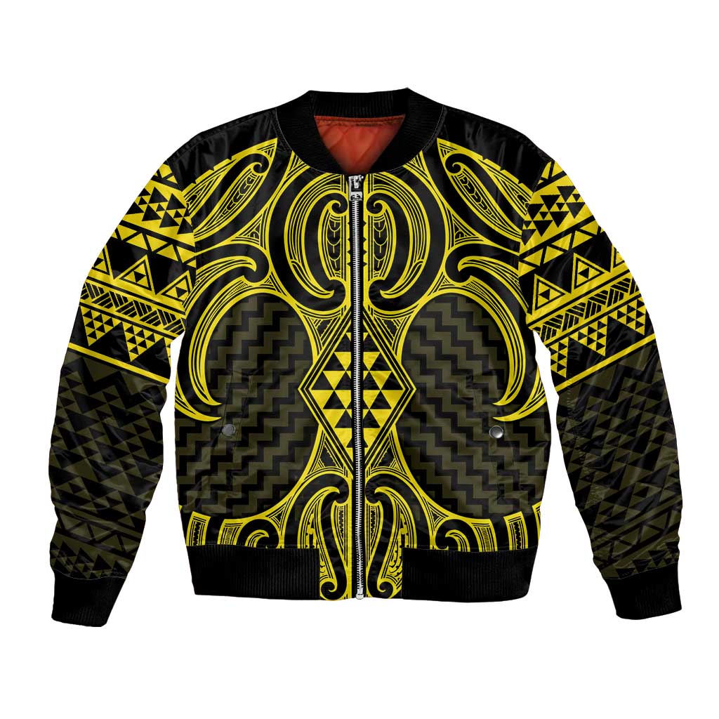 Mahi-dawg Maori Ta Moko Poutama Art Bomber Jacket
