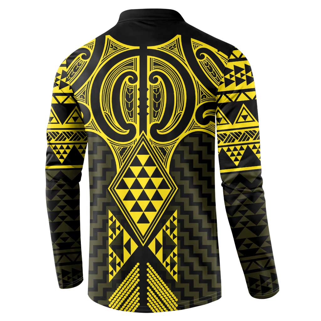 Mahi-dawg Maori Ta Moko Poutama Art Button Sweatshirt