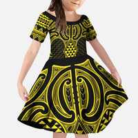 Mahi-dawg Maori Ta Moko Poutama Art Family Matching Long Sleeve Bodycon Dress and Hawaiian Shirt