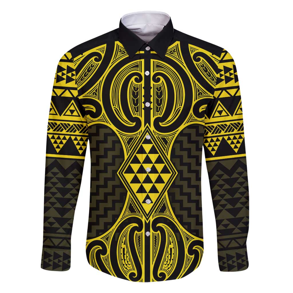 Mahi-dawg Maori Ta Moko Poutama Art Family Matching Long Sleeve Bodycon Dress and Hawaiian Shirt