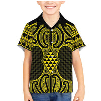Mahi-dawg Maori Ta Moko Poutama Art Family Matching Mermaid Dress and Hawaiian Shirt