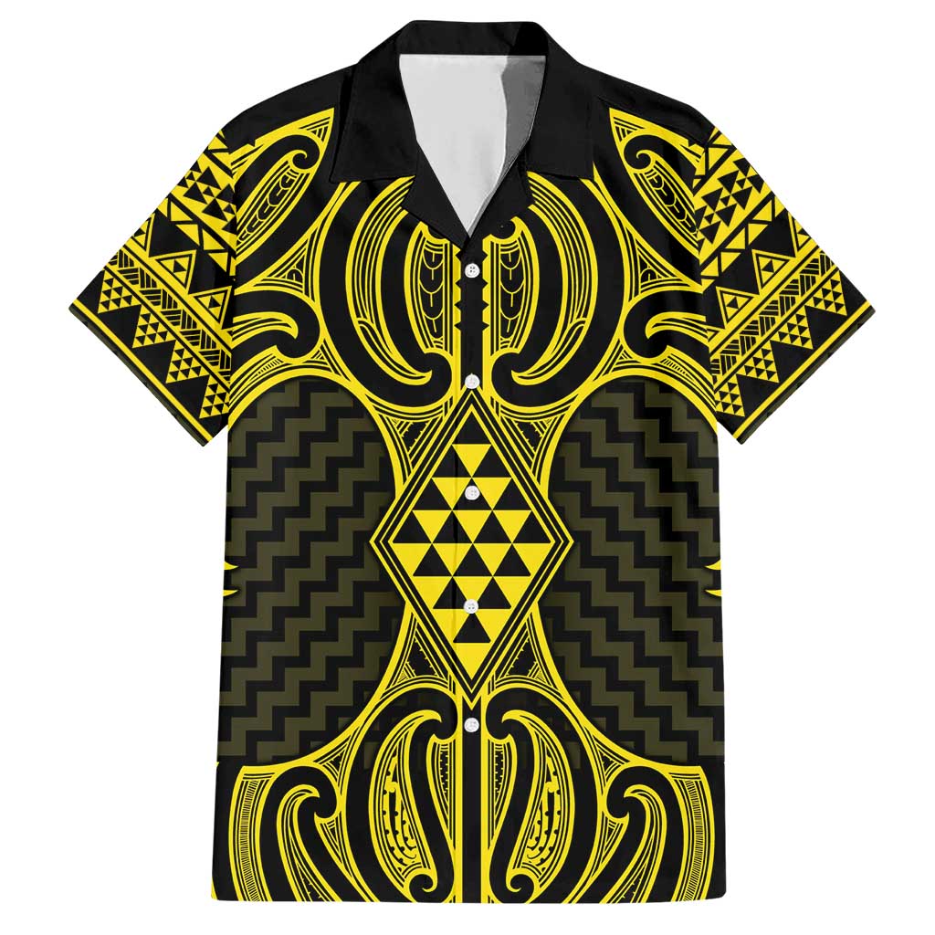 Mahi-dawg Maori Ta Moko Poutama Art Family Matching Short Sleeve Bodycon Dress and Hawaiian Shirt