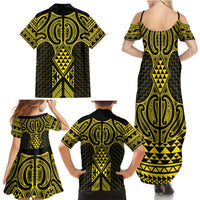 Mahi-dawg Maori Ta Moko Poutama Art Family Matching Summer Maxi Dress and Hawaiian Shirt