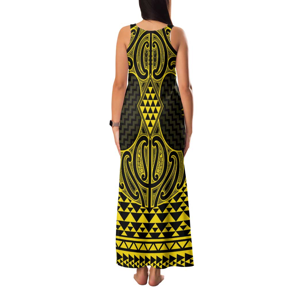 Mahi-dawg Maori Ta Moko Poutama Art Family Matching Tank Maxi Dress and Hawaiian Shirt