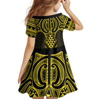 Mahi-dawg Maori Ta Moko Poutama Art Kid Short Sleeve Dress