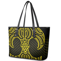 Mahi-dawg Maori Ta Moko Poutama Art Leather Tote Bag