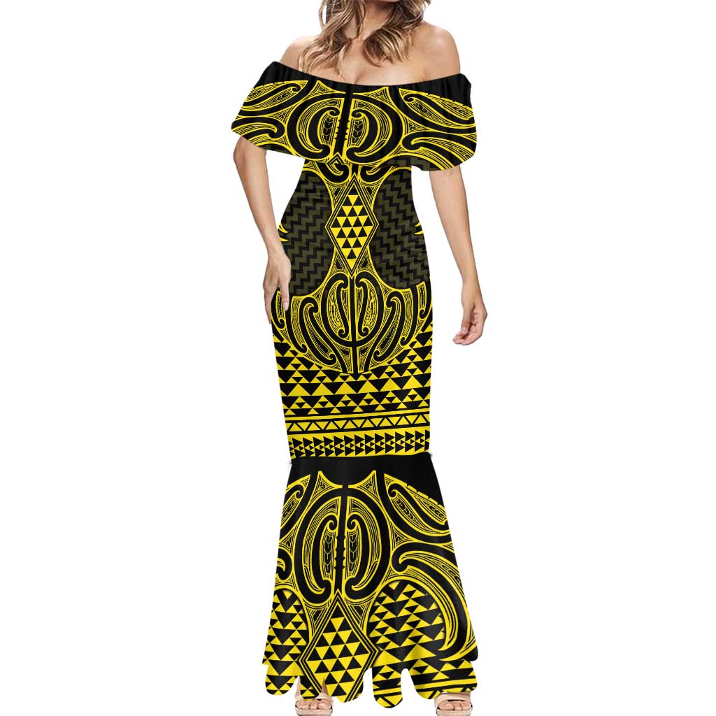 Mahi-dawg Maori Ta Moko Poutama Art Mermaid Dress