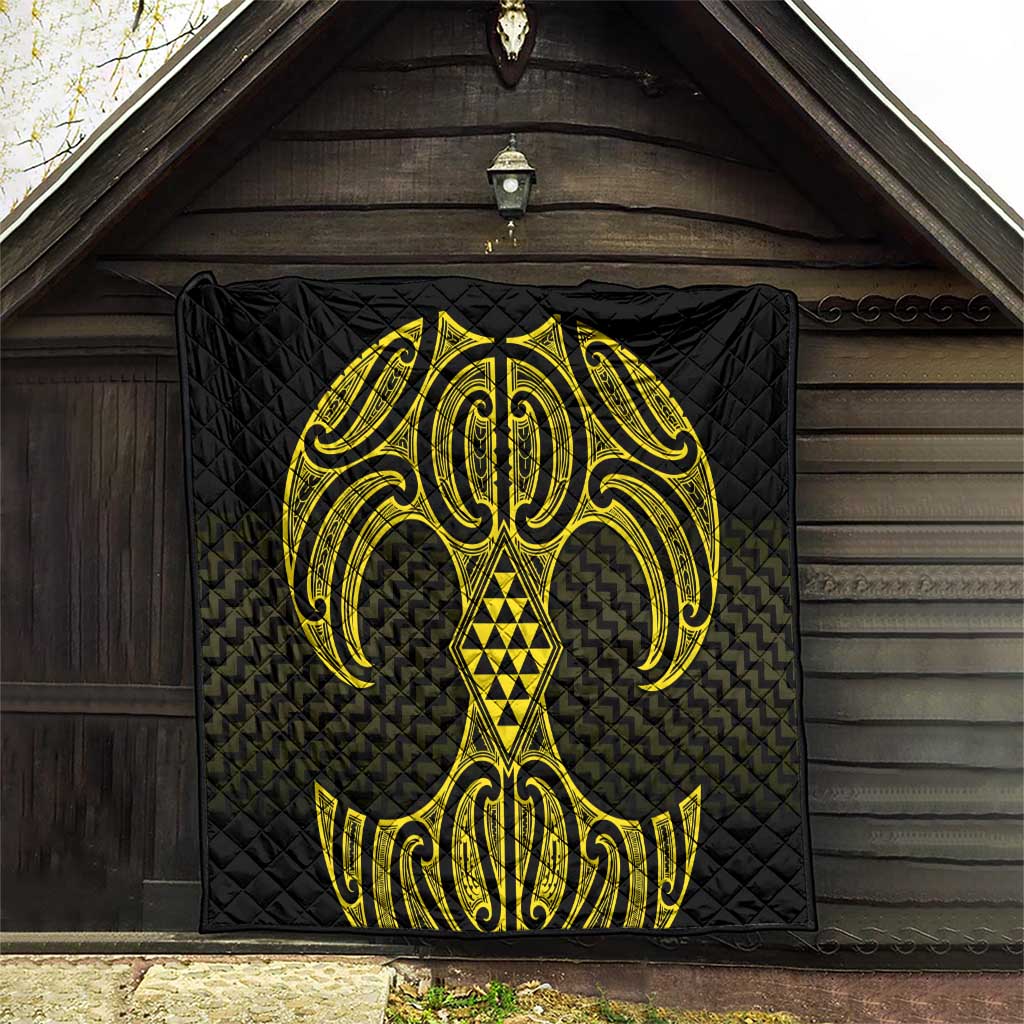 Mahi-dawg Maori Ta Moko Poutama Art Quilt