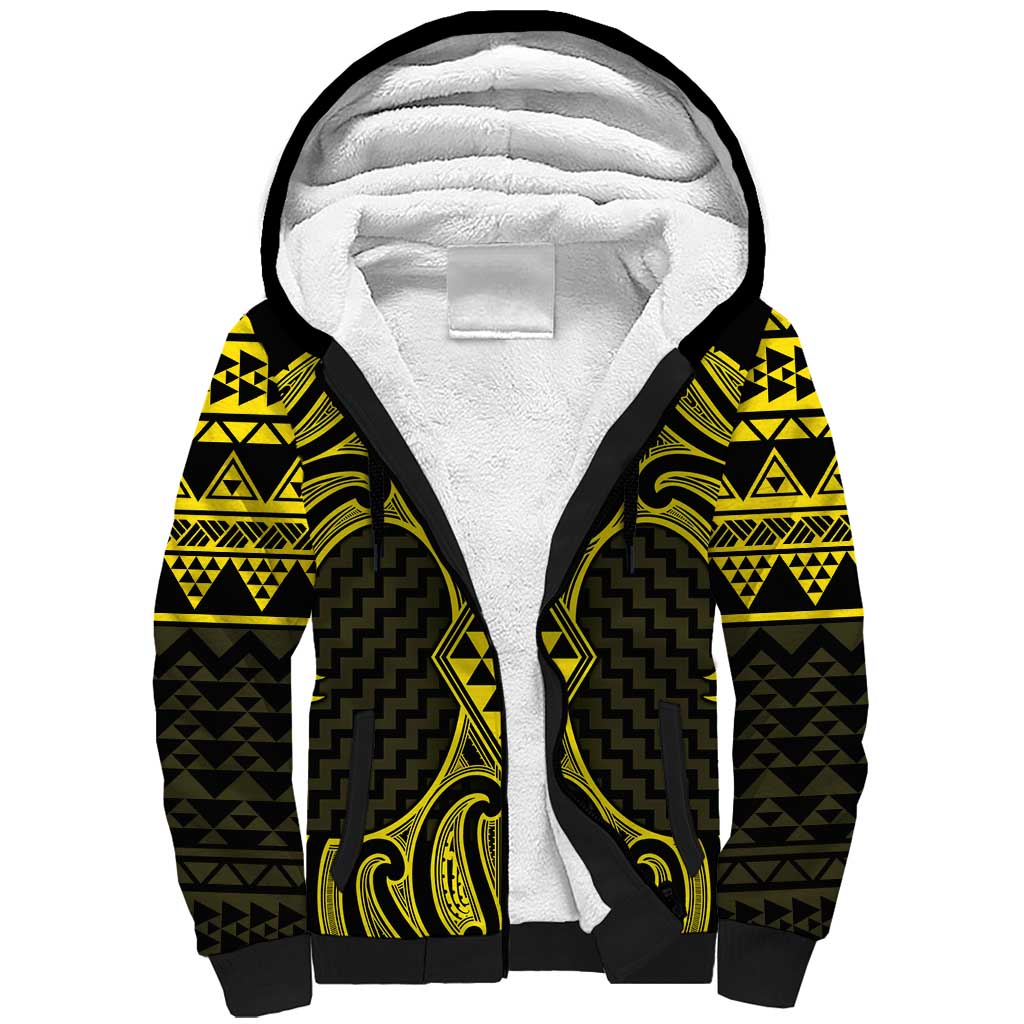 Mahi-dawg Maori Ta Moko Poutama Art Sherpa Hoodie