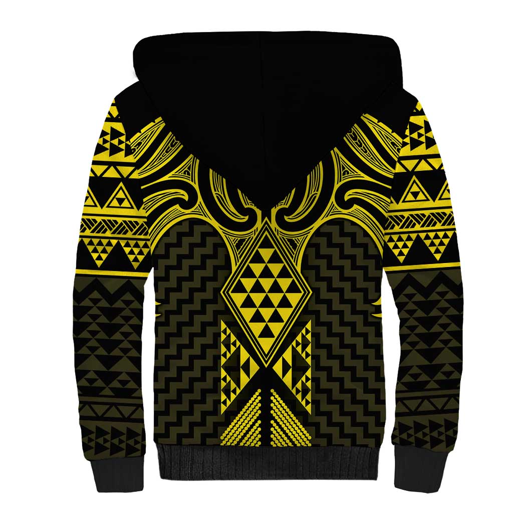 Mahi-dawg Maori Ta Moko Poutama Art Sherpa Hoodie