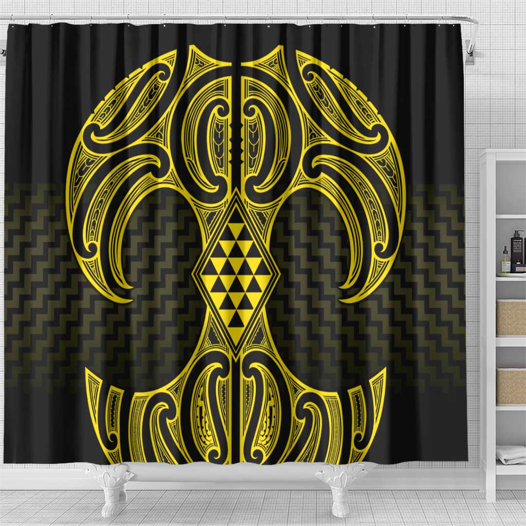 Mahi-dawg Maori Ta Moko Poutama Art Shower Curtain