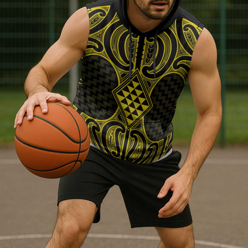 Mahi-dawg Maori Ta Moko Poutama Art Sleeveless Hoodie - Polynesian Pride