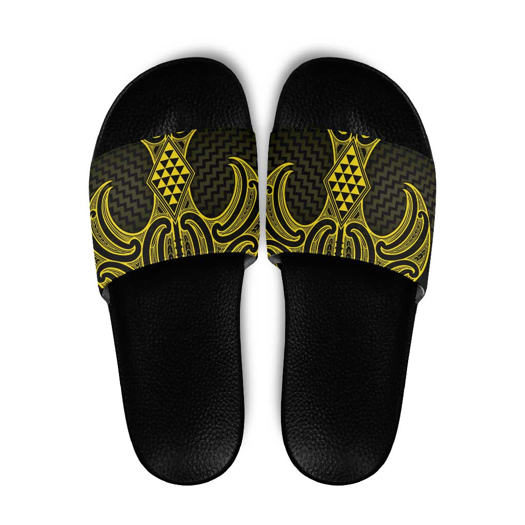 Mahi-dawg Maori Ta Moko Poutama Art Slide Sandals - Polynesian Pride