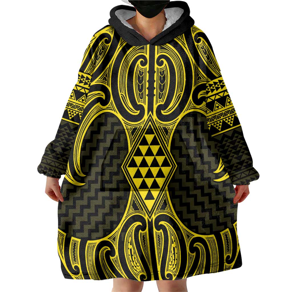 Mahi-dawg Maori Ta Moko Poutama Art Wearable Blanket Hoodie