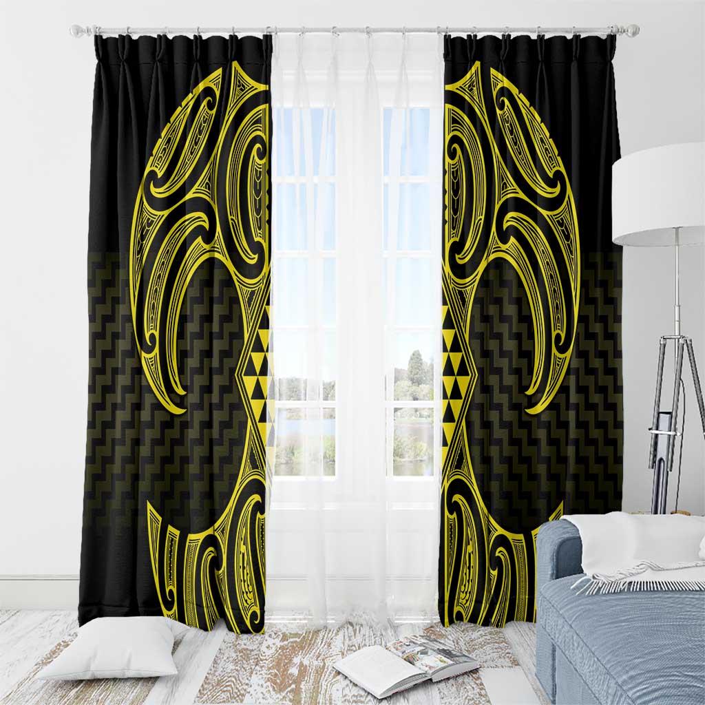 Mahi-dawg Maori Ta Moko Poutama Art Window Curtain