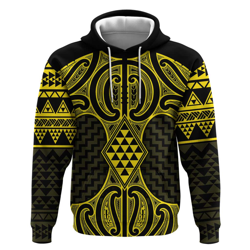 Mahi-dawg Maori Ta Moko Poutama Art Zip Hoodie