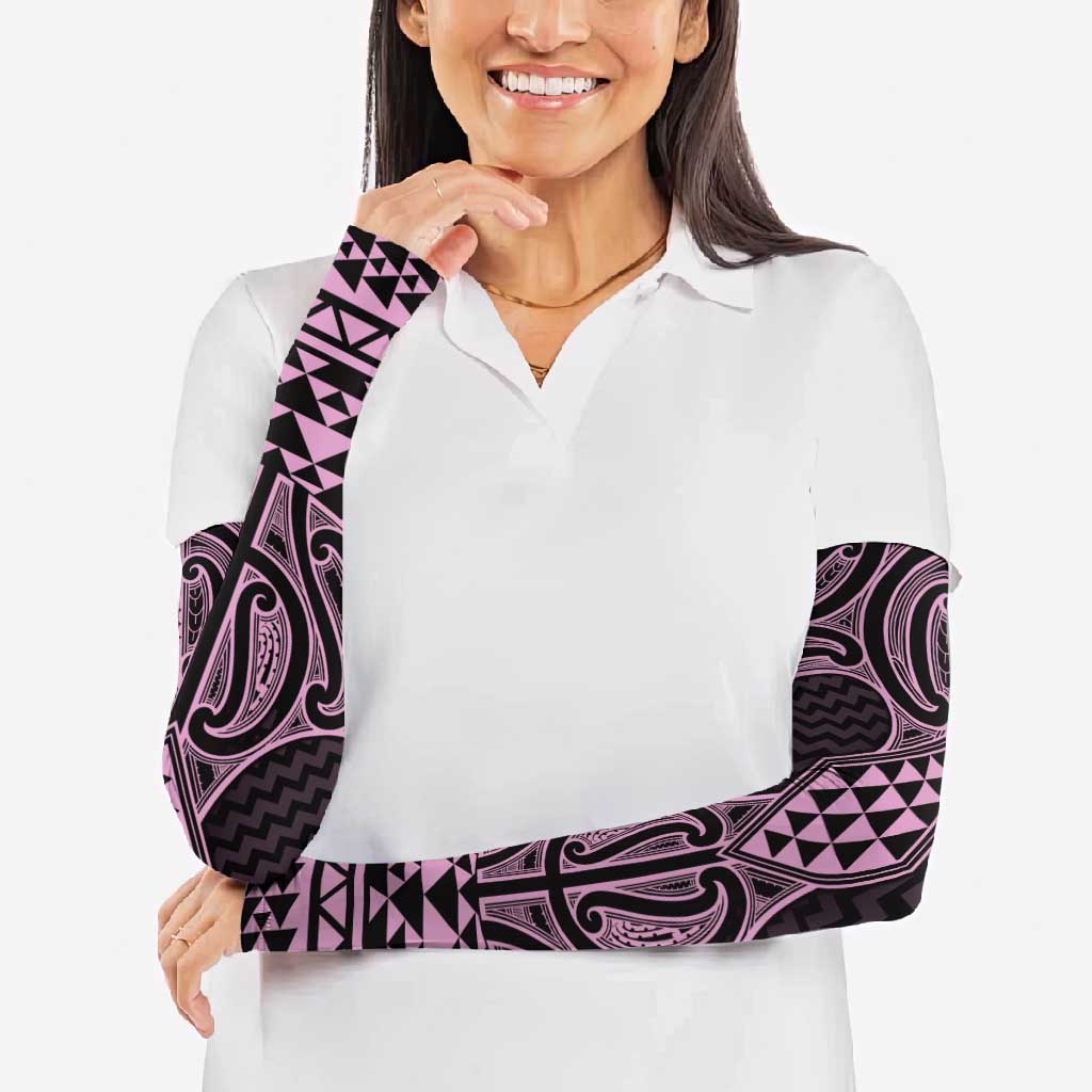 Mawhero Maori Ta Moko Poutama Art Arm Sleeves - Polynesian Pride