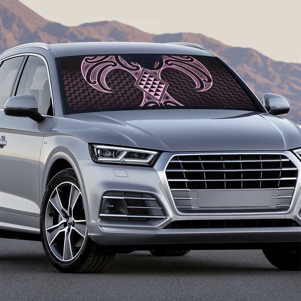 Mawhero Maori Ta Moko Poutama Art Auto Sun Shade - Polynesian Pride