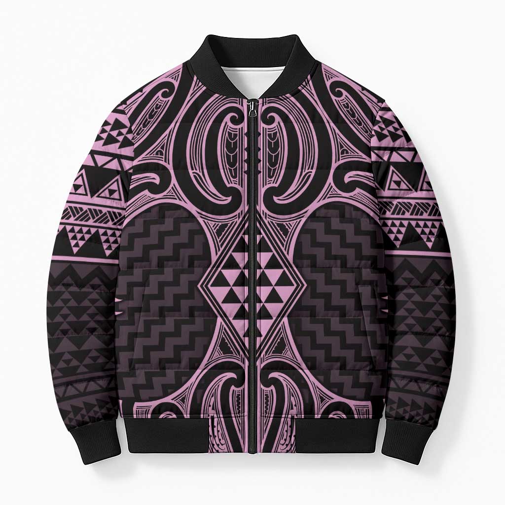 Mawhero Maori Ta Moko Poutama Art Bomber Puffer Jacket - Polynesian Pride