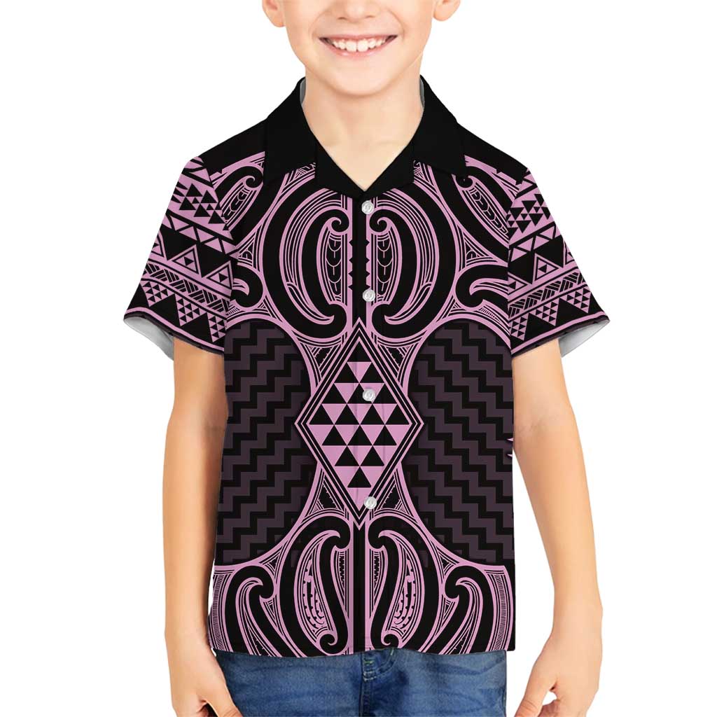 Mawhero Maori Ta Moko Poutama Art Family Matching Long Sleeve Bodycon Dress and Hawaiian Shirt