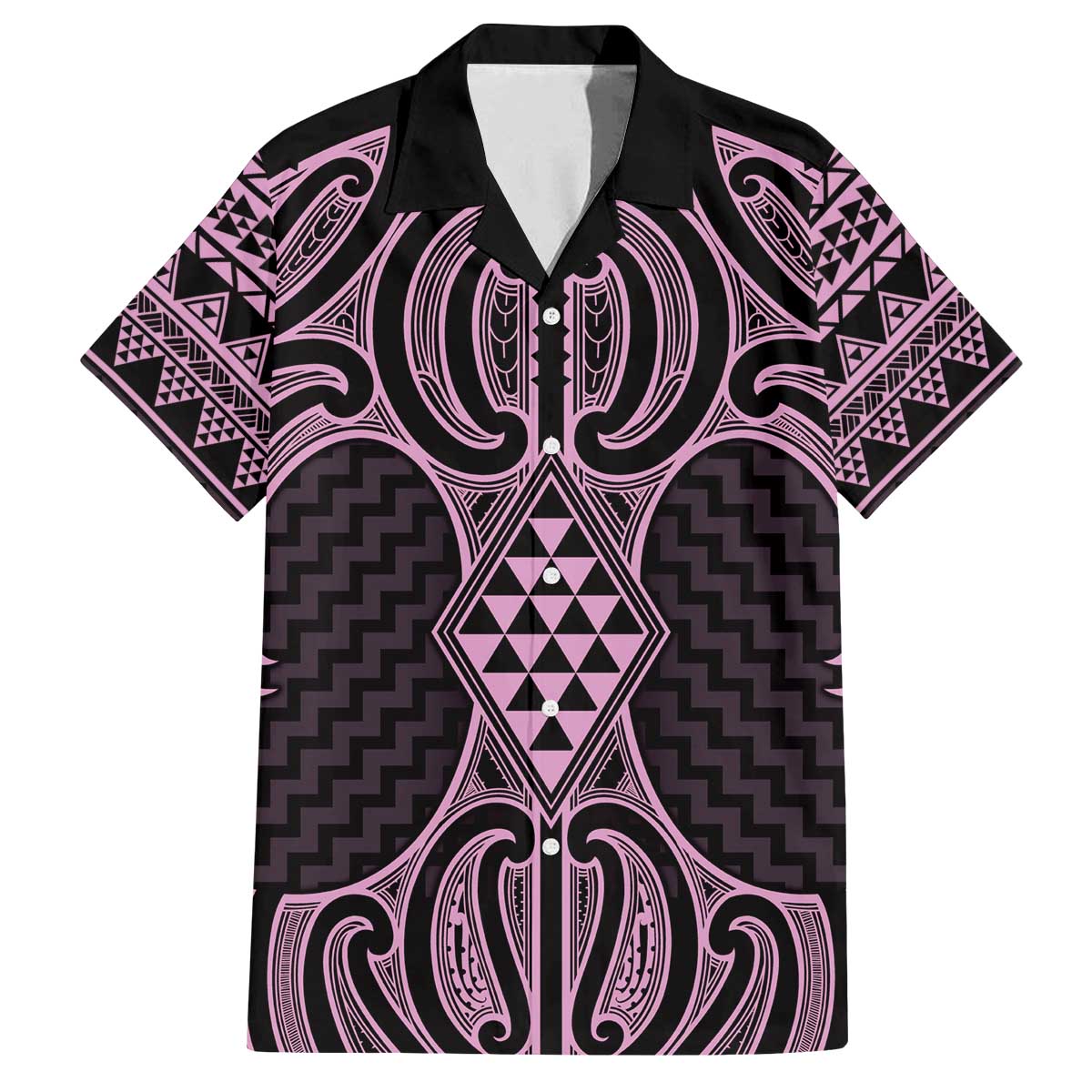 Mawhero Maori Ta Moko Poutama Art Family Matching Off The Shoulder Long Sleeve Dress and Hawaiian Shirt