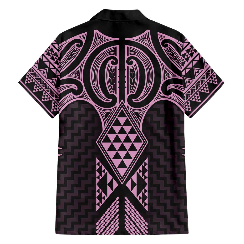 Mawhero Maori Ta Moko Poutama Art Family Matching Short Sleeve Bodycon Dress and Hawaiian Shirt