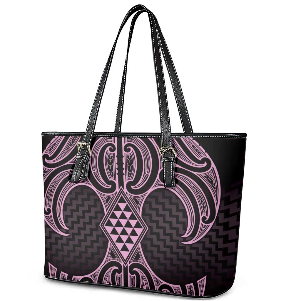 Mawhero Maori Ta Moko Poutama Art Leather Tote Bag