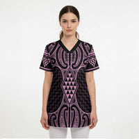 Mawhero Maori Ta Moko Poutama Art Scrub Top - Polynesian Pride