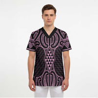 Mawhero Maori Ta Moko Poutama Art Scrub Top - Polynesian Pride