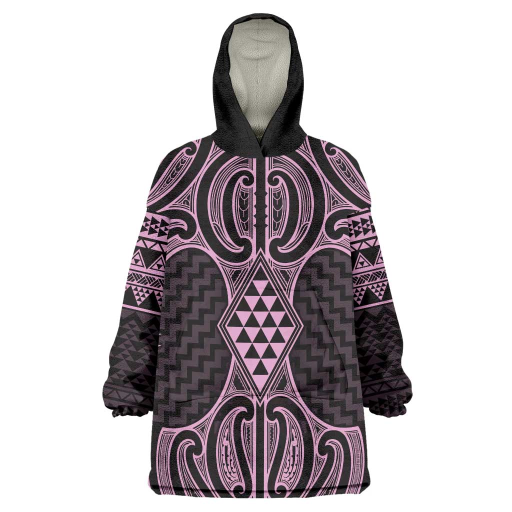Mawhero Maori Ta Moko Poutama Art Wearable Blanket Hoodie