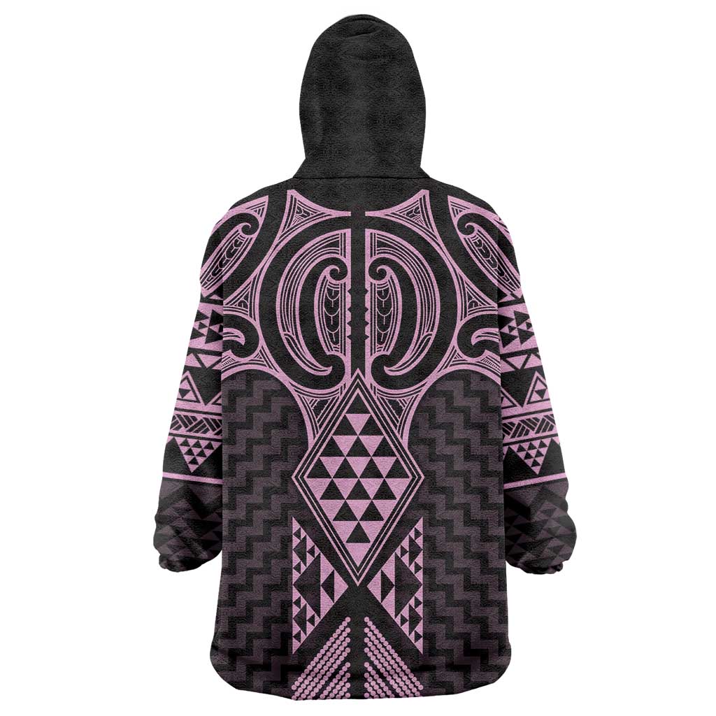 Mawhero Maori Ta Moko Poutama Art Wearable Blanket Hoodie
