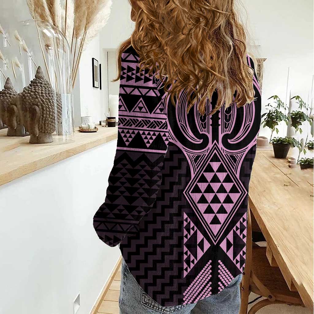 Mawhero Maori Ta Moko Poutama Art Women Casual Shirt